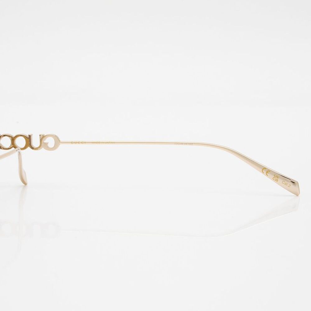 Gucci Logo Rimless Rectangular Sunglasses - Picture 4 of 5